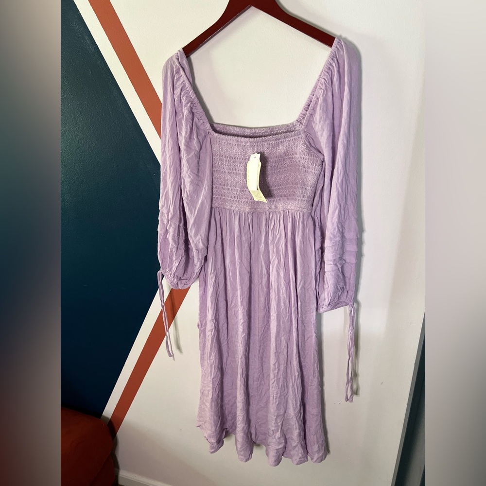 Lavender Smocked Square-Neck Maxi Dress - Women Fairy Whimsical